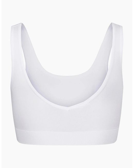 Lee Jeans White Katie Scoop Neck Cropped Bra