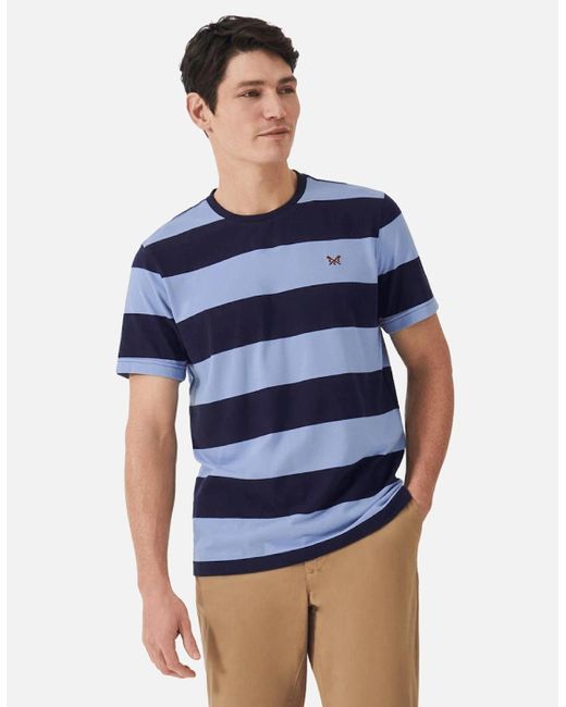 Crew Blue Newton Stripe T-Shirt for men