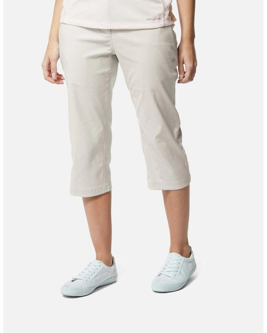 Craghoppers White Ladies Kiwi Pro Ii Cropped Trousers