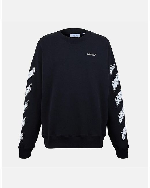Off-White c/o Virgil Abloh Blue Crew Neck Long Sleeve Regular Fit Sweatshirt for men