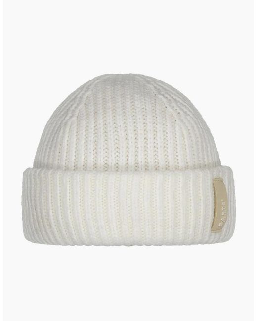 Barts White Alexon Short Fisherman Fit Knit Beanie for men