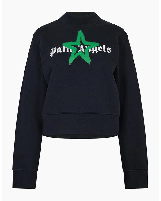 Palm Angels Blue Palm Star Fit Crew