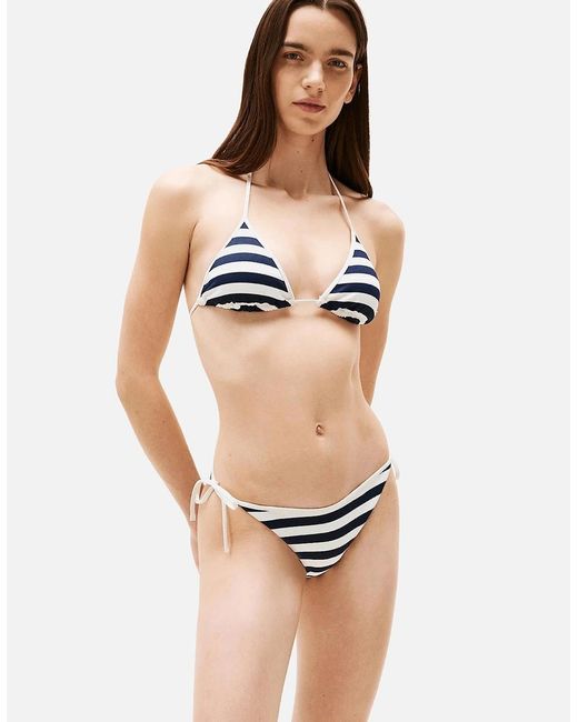 Tommy Hilfiger White Nautical Stripe Ribbed Bikini Bottoms, /Ivory