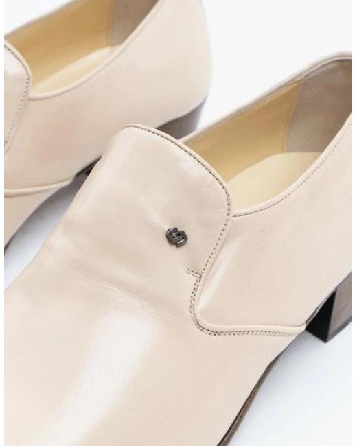 Club Cubano White Bilbao Soft Leather Plain Cuban Heel Shoes Ivory for men