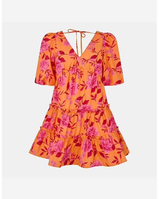 Nobody's Child Red Lni V-Neck Mini A-Line Dress