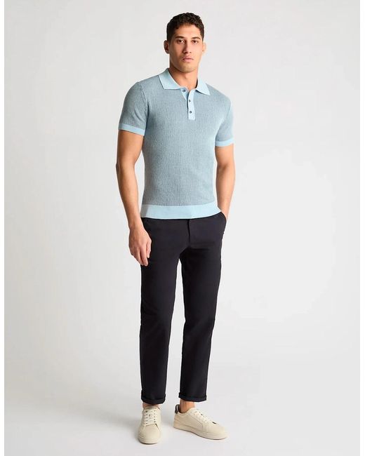 Remus Uomo Blue Knitted Polo Shirt for men