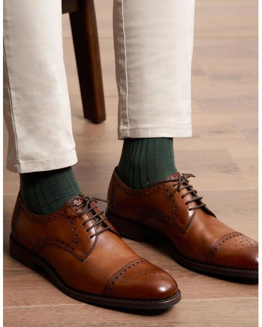 Loake Brown Roger Semi Brogues for men