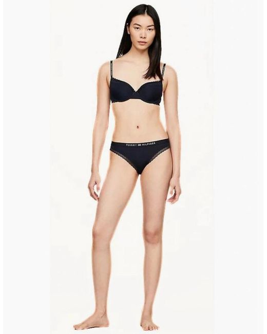 Tommy Hilfiger Blue Th Tonal Logo Lace Bikini Brief