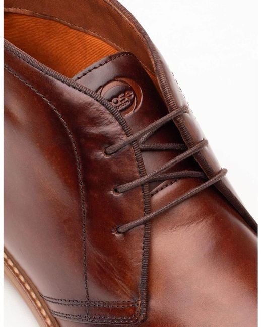 Base London Brown London Carlton Leather Tan Ankle Boots for men