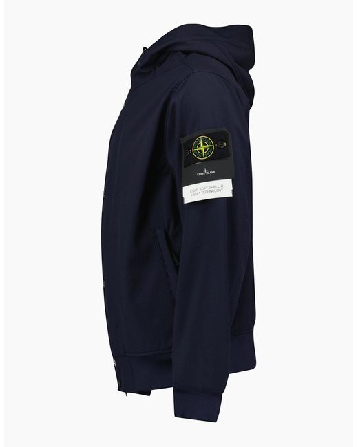Stone Island Blue Light Soft Shell-R E.Dye Jacket for men