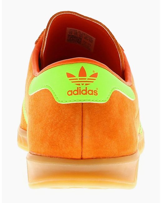 Adidas Originals Orange Trainers Hamburg W Leather Lace Up Uk Size