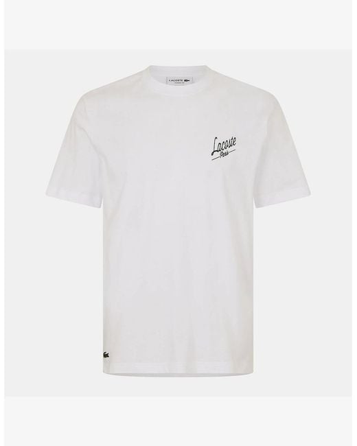 Lacoste White Crocodile Print Graphic Backpack for men