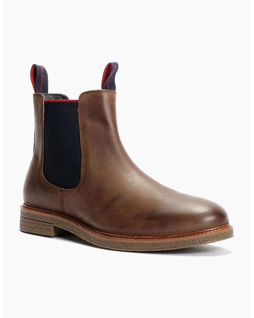 Ben Sherman Brown Walker Chelsea Leather Boots for men