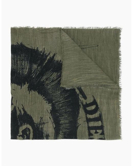 DIESEL Black Swillot A Scarf Winter Shawl Wrap Casual Gents Scarves Muffler for men
