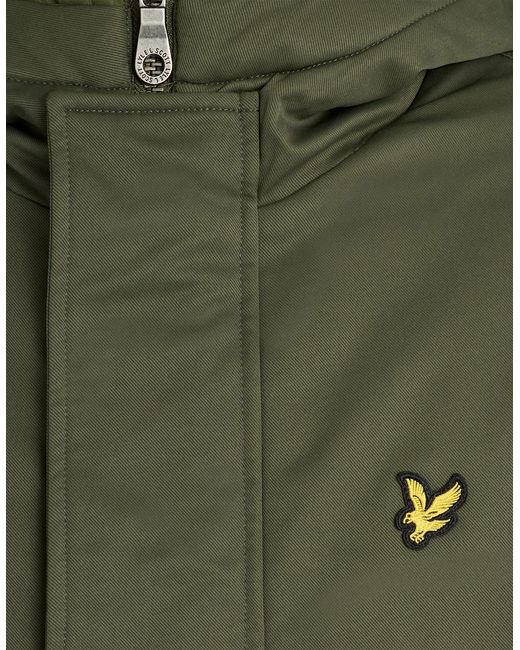 Lyle & Scott Green Padded Fishtail Parka for men