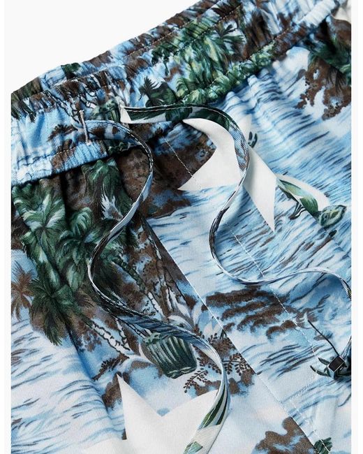 Amiri Blue Tropical Star Swim Shorts