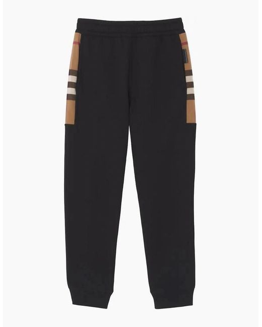 Burberry Blue Check Panel Jogging Pants for men