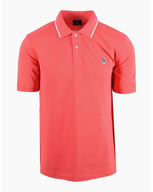 Paul Smith Red Reg Fit Polo Dark for men