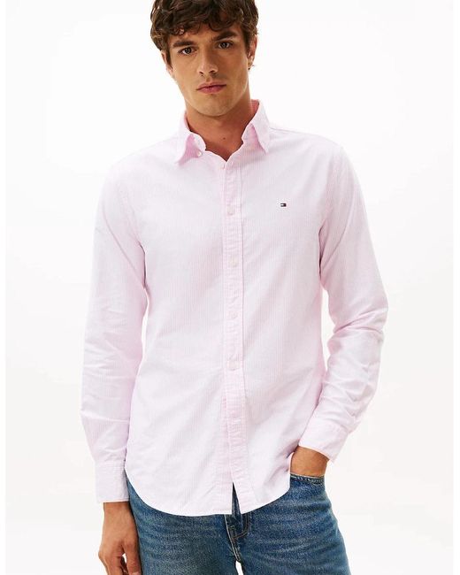Tommy Hilfiger Pink Heritage Oxford Stripe Rf Shirt 0D2 Rose Petal for men