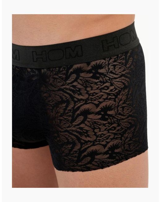 Hom Black Temptation Free Cut Lace Boxer Trunk for men