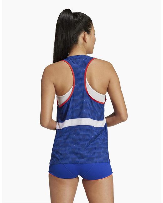 Adidas Blue Scoop Neck Sleeveless Muscle Tank Vest