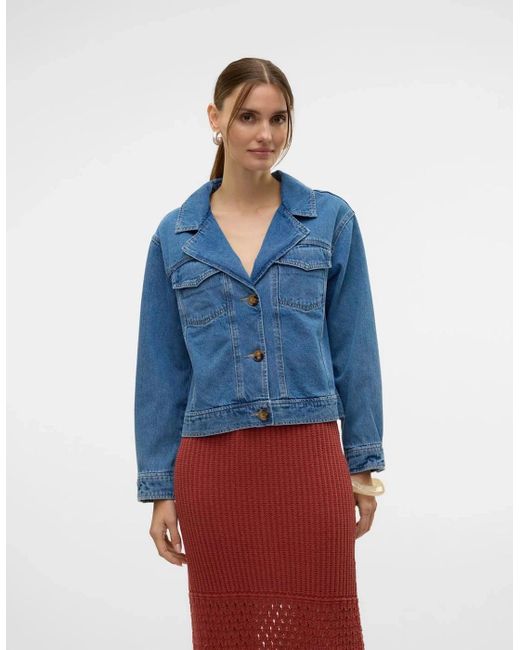 Vero Moda Blue Sofie Long Sleeve Denim Jacket Denim