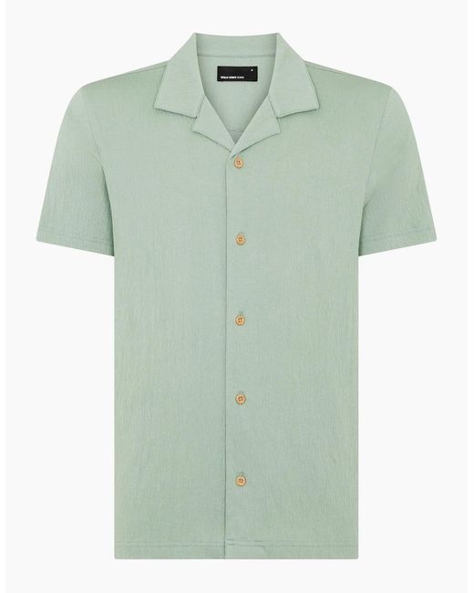 Remus Uomo Green Cuban Collar Shirt Iceberg for men