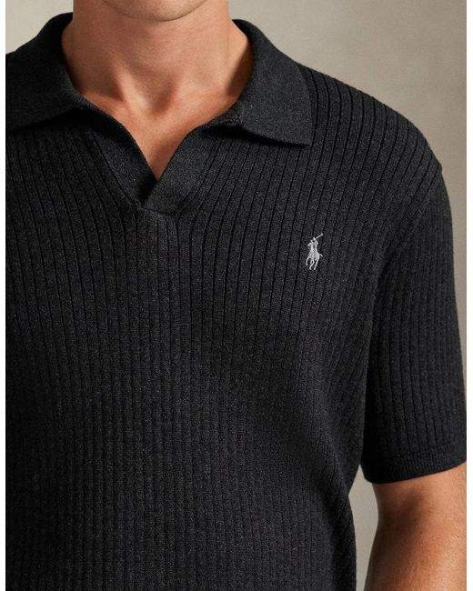Polo Ralph Lauren Black Ss Polo Sweater 002 Dark Granite Heather for men