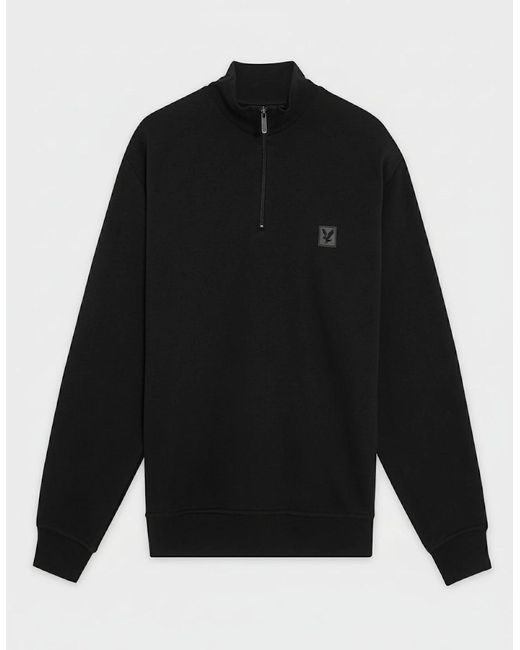 Lyle & Scott Black Lounge 1/4 Zip Sweatshirt for men