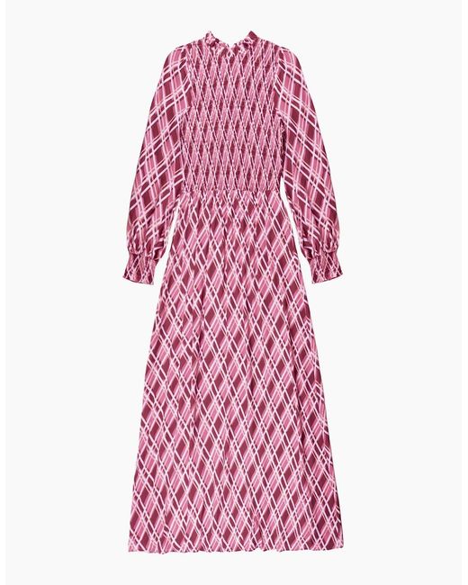 Ro&zo Pink Petite Check Shirred Dress