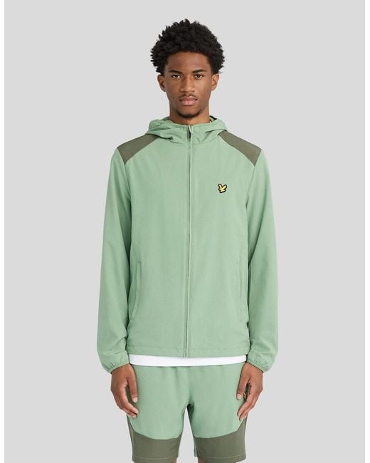 Lyle & Scott Green Sports Panelled Windbreaker Jacket for men