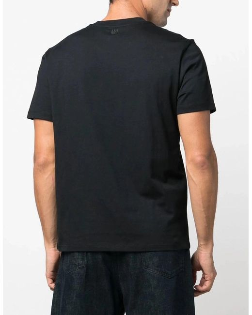 AMI Black Logo Le Coueur T-Shirt for men