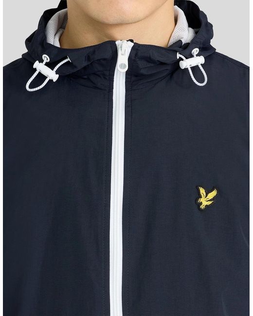 Lyle & Scott Blue Contrast Zip Water Resistant Jacket for men