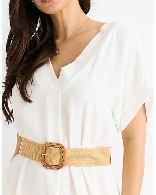 Gini London White Air Flow Belted Oversized Dress