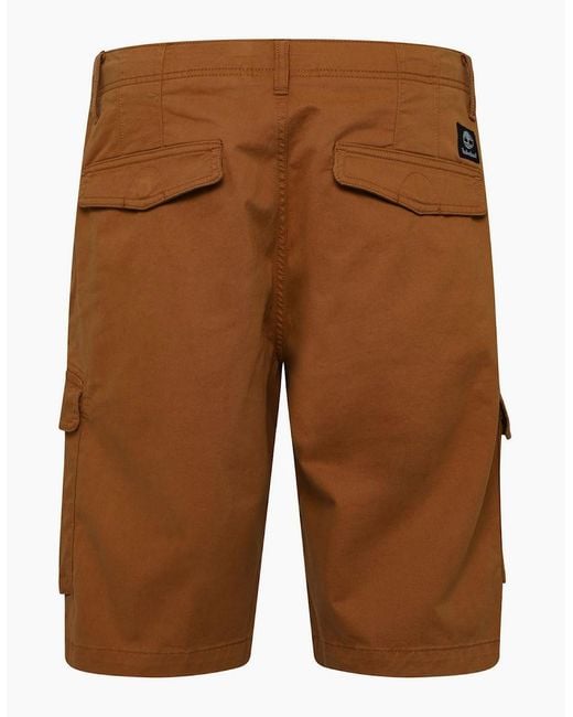 Timberland Brown Twill Cargo Shorts for men