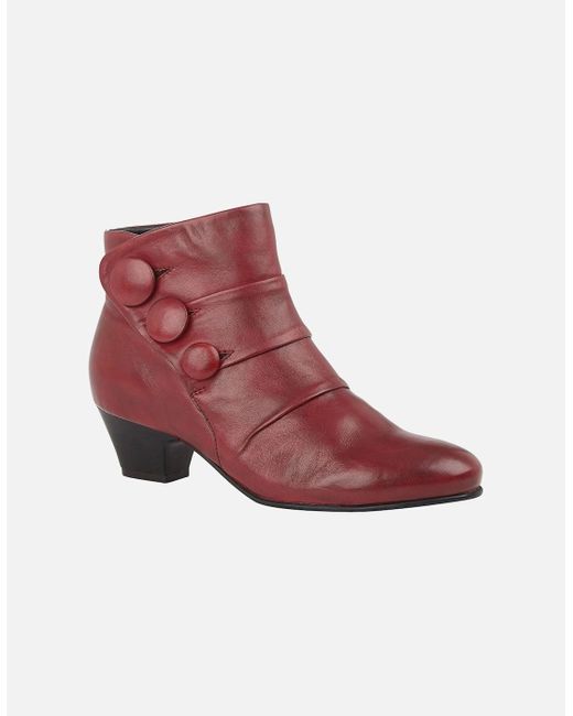 Lotus Red Prancer Ankle Boots