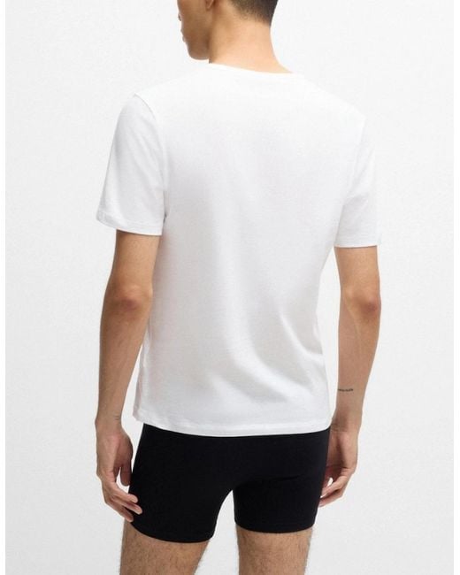 Boss White Hugo Three-Pack Of Underwear T-Shirts for men