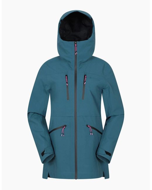Mountain Warehouse Blue Ladies Tempest Waterproof 3 Layer Ski Jacket