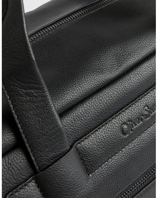 Oliver Sweeney Black Milled Leather Holdall for men