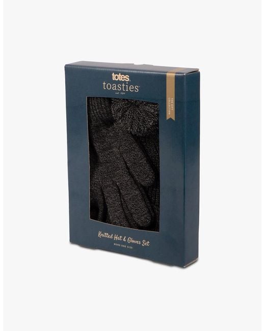 Totes Blue Hat & Glove Set for men