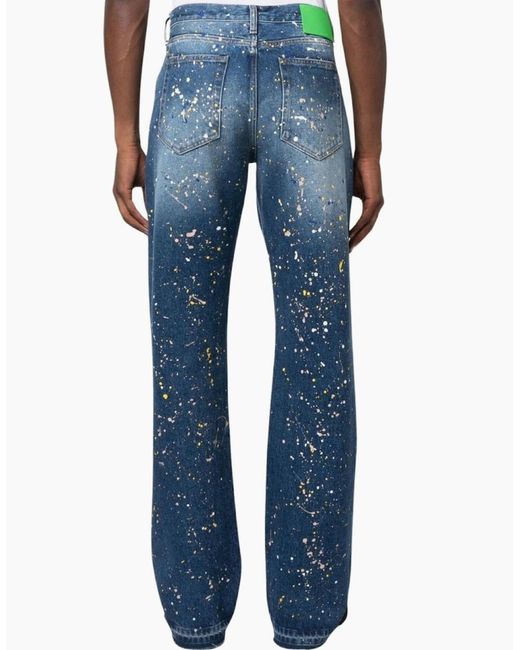 Off-White c/o Virgil Abloh Blue Paint Relax Slim Fit Jeans for men