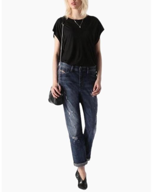 DIESEL Blue Denim Jeans Reen 0844T Distress Regular Fit Straight Leg Dna Jeans