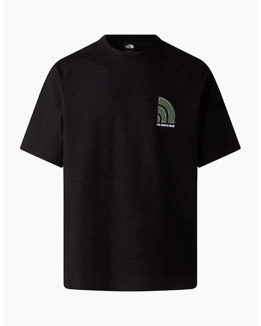 The North Face Black T Shirts Bubble Logo Relaxed Fit Crew Neck Summer Tee for men