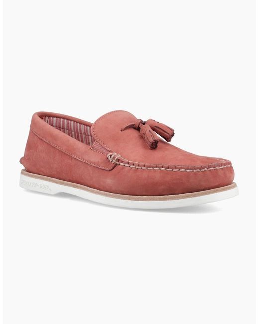 Sperry Top-Sider Pink Sperry Authentic Original Leather Loafers for men