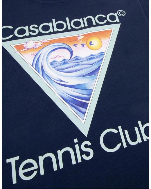 Casablanca Blue Tennis Club Icon Printed T-Shirt for men