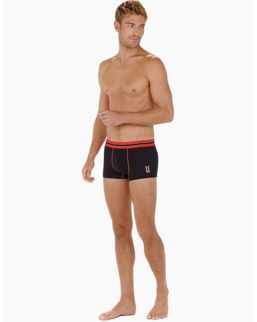 Hom Black Run Sports Contrast Boxer Trunk for men