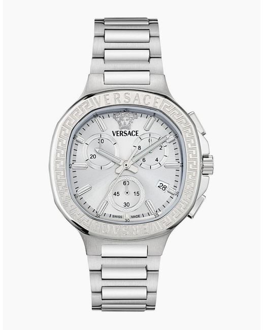 Versace Gray Square Analogue Quartz Watch for men