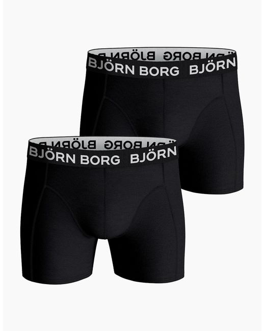 Björn Borg Black 2-Pack Large Logo Boxer Briefs for men