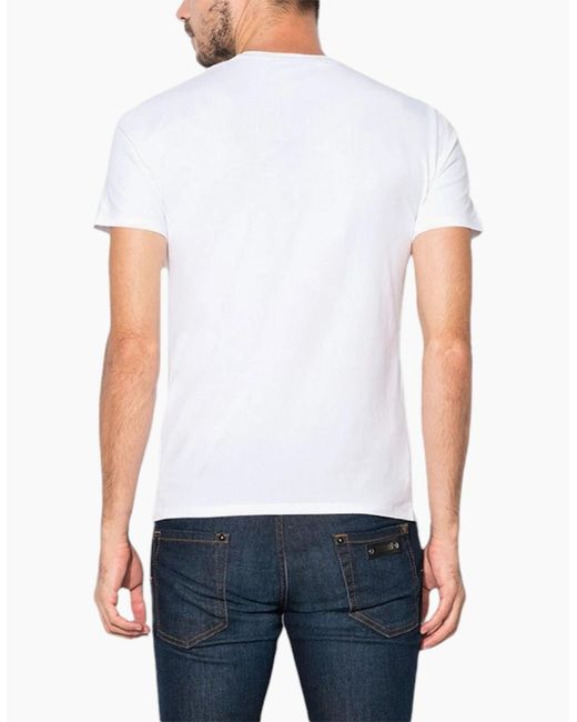 Just Cavalli White S01Gc0283 T-Shirt Python Print Short Sleeve Summer Tee for men