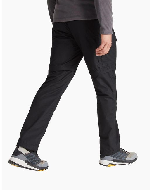 Craghoppers Black Expert Kiwi Convertible Cargo Trousers for men